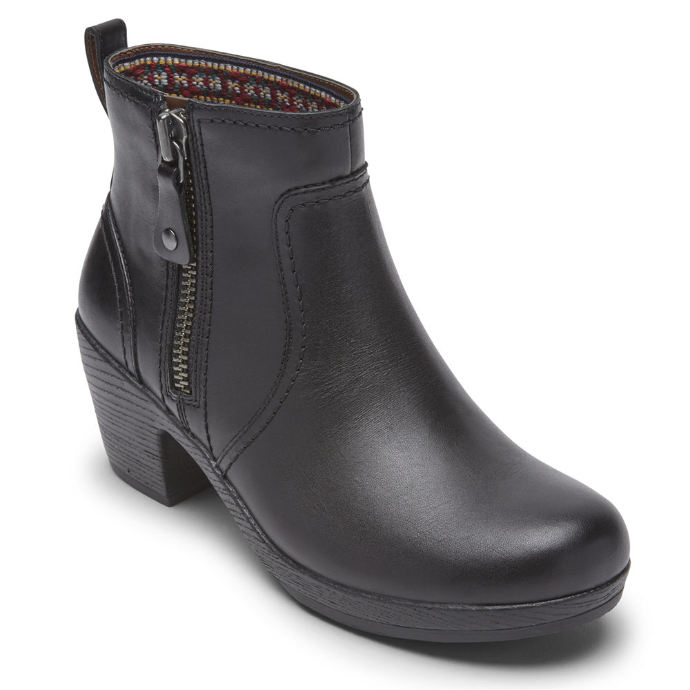 Botas Rockport Mulher Pretas - Cobb Hill Presley Zipper - 21597XNDC